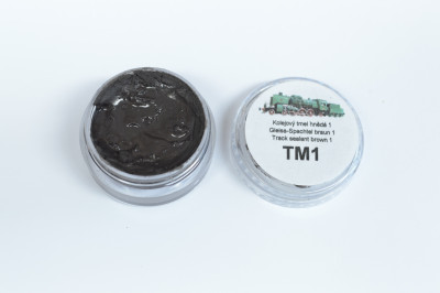 Opravný tmel pro zakrývání děr v kolejových pražcích, hnědá 1, 15g